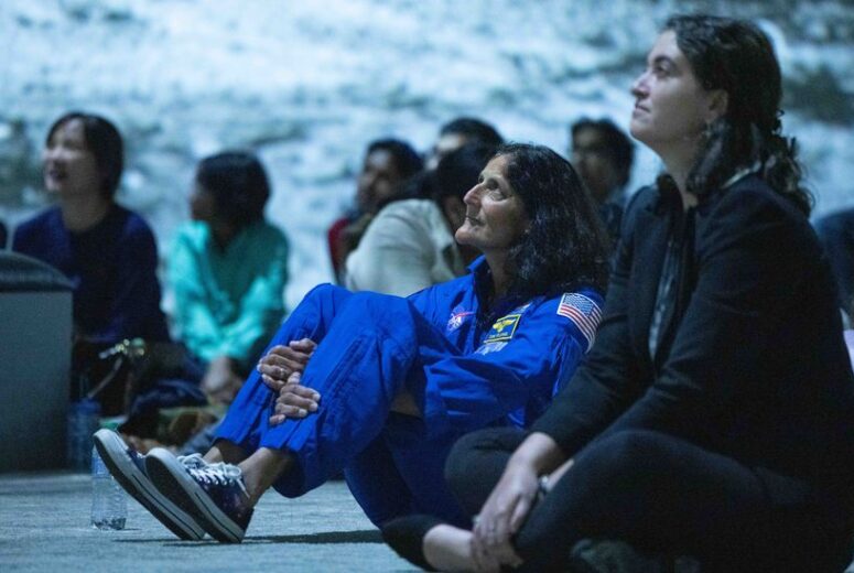 Astronaut Suni Williams visits The Moonwalkers in Boston